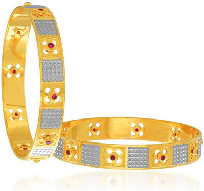 

Sukkhi Alloy Cubic Zirconia Gold-plated, Rhodium Bangle Set(Pack of 2, Gold;white