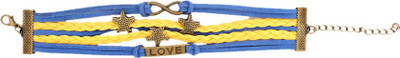 

Girlz! Alloy, Metal, Leather Bracelet, Yellow;blue;brown