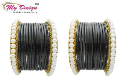 

My Design Alloy Gold-plated Bangle Set(Pack of 28), Black