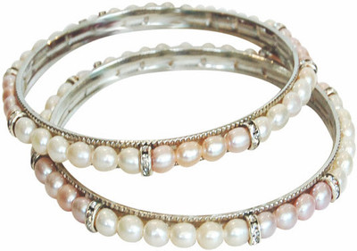 

Nisa Pearls Mother of Pearl Bangle(Pack of 2), White