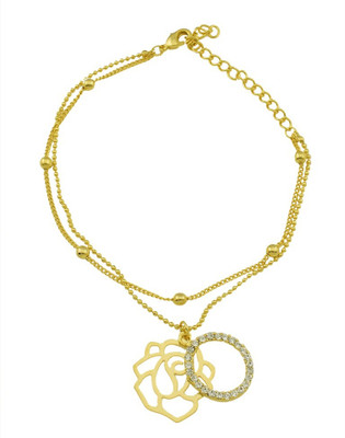

High Trendz Alloy Cubic Zirconia Gold-plated Bracelet