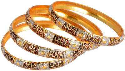 

HKJ Metal Bangle Set(Pack of 4), Gold