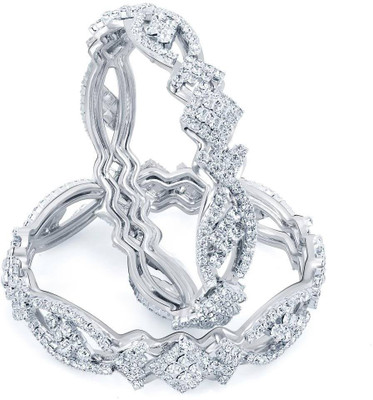 

Sukkhi Zinc Rhodium Bangle Set(Pack of 2, White