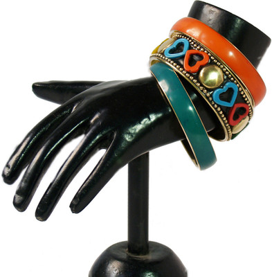 

VR Designers Metal Bangle Set(Pack of 3), Multicolor