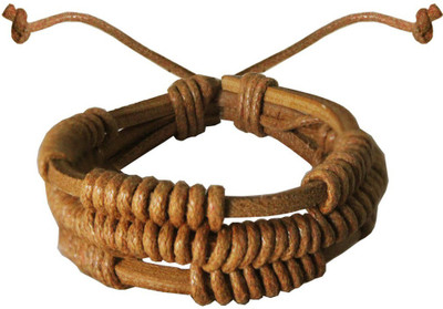 

Rich & Famous Leather Bracelet, Beige