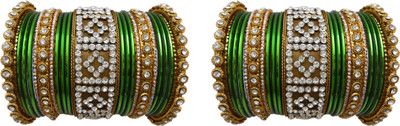 

My Design Alloy Gold-plated Bangle Set(Pack of 42), Green