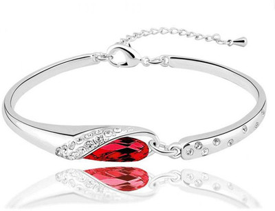 

Karatcart Silver Crystal Platinum Bracelet, Red