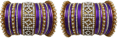 

My Design Alloy Gold-plated Bangle Set(Pack of 42), Purple