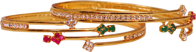 

Jewbang Alloy Gold-plated Bangle Set(Pack of 2), Multicolor
