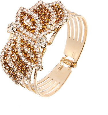 

Silver Shoppee Alloy Crystal Gold-plated Bracelet, Brown;gold
