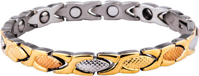 

Aarogyam Energy Jewellery Stainless Steel Bracelet, Gold;silver