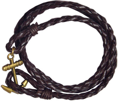 

Men Style Leather Charm Bracelet, Brown