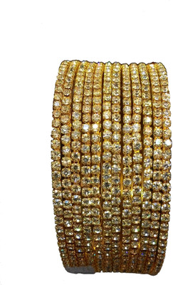 

Shivam Metal Bangle Set(Pack of 12), Gold