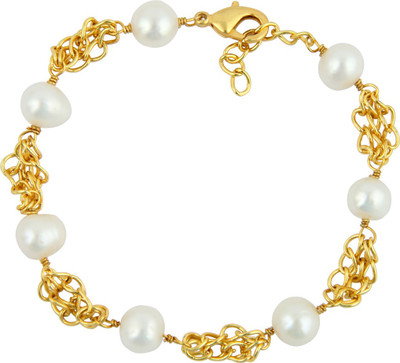 

Pearlz Ocean Alloy Pearl Gold-plated Bracelet, White