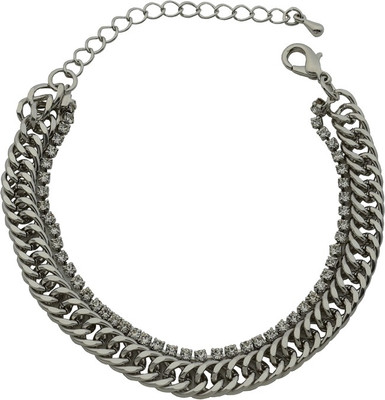 

High Trendz Alloy Cubic Zirconia Sterling Silver Charm Bracelet