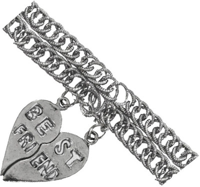 

Rich & Famous Alloy Rhodium Bracelet(Pack of 2), Silver