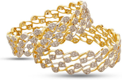 

Jewels Galaxy Alloy Bangle Set(Pack of 2, White
