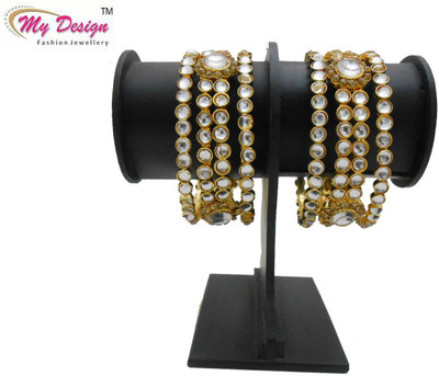 

My Design Alloy Gold-plated Bangle Set(Pack of 6)