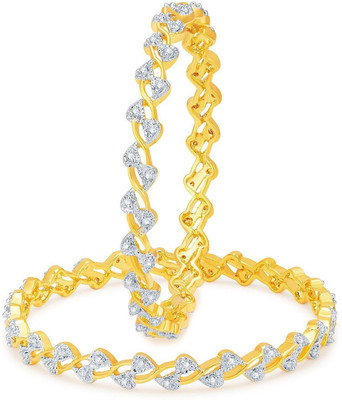 

Zeneme Alloy Cubic Zirconia Bangle Set(Pack of 2), Gold