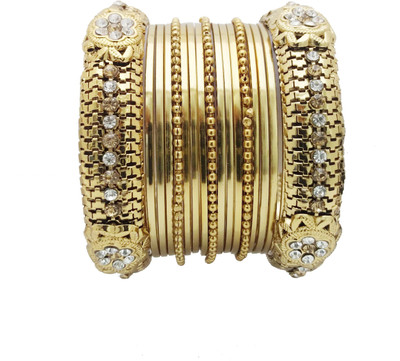 

My Design Alloy Gold-plated Bangle Set(Pack of 17)