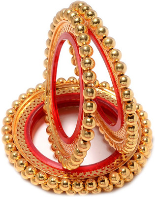 Jewar Mandi Alloy Cubic Zirconia Rhodium Bangle Set(Pack of 4)