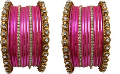 

My Design Alloy Gold-plated Bangle Set(Pack of 26), Pink