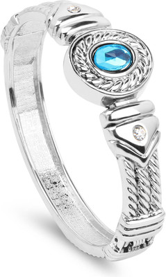 

Johareez Alloy Cubic Zirconia Silver Bangle, White