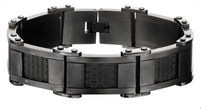 

Inox Jewelry Stainless Steel Bracelet, Grey;black