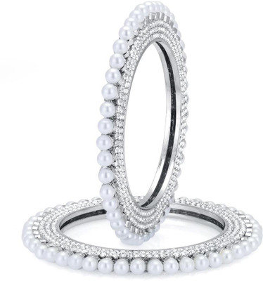 

Sukkhi Alloy Rhodium Bangle Set(Pack of 2, White