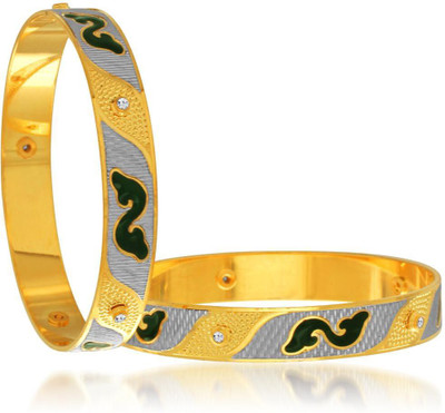 

Sukkhi Alloy Cubic Zirconia Gold-plated, Rhodium Bangle Set(Pack of 2, Gold;white