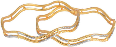 

HKJ Metal Bangle Set(Pack of 2), Gold