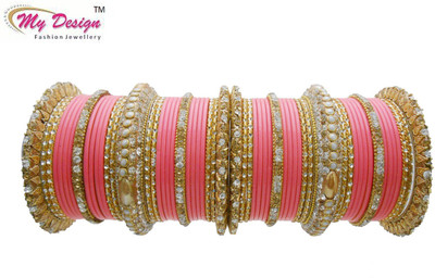 

My Design Lac Gold-plated Chudas(Pack of 58), Multicolor