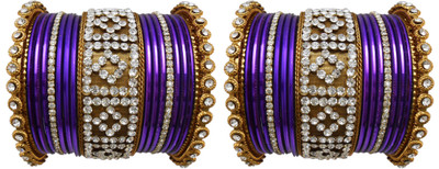 

My Design Alloy Gold-plated Bangle Set(Pack of 34), Purple