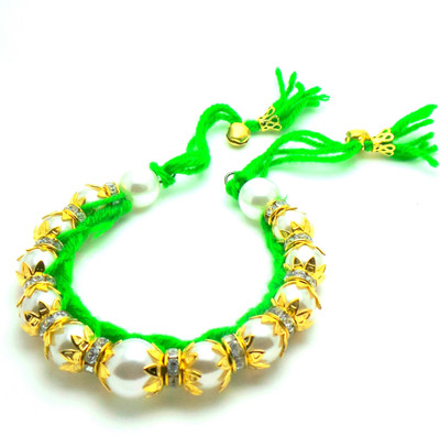 

FashBlush Alloy Bracelet, Green;gold;white