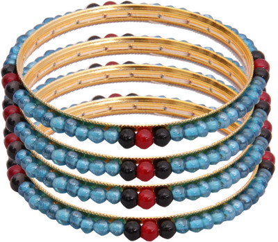 88% OFF on Classique Designer Jewellery Alloy Crystal Rhodium Bangle Set(Pack of 4)