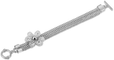 

Silver Shoppee Sterling Silver Crystal Gold-plated Bracelet, Silver;white