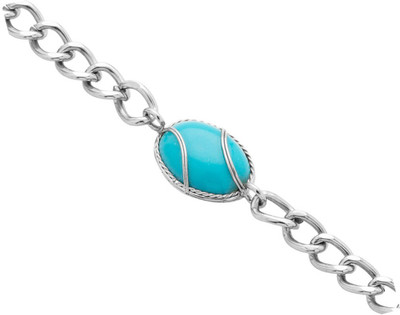 

Rich & Famous Alloy Bracelet, Silver;blue
