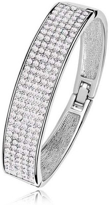 

Silver Shoppee Alloy Cubic Zirconia Rhodium Bracelet, Silver;white