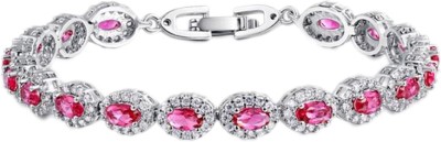 Karatcart Alloy Crystal Platinum Bracelet