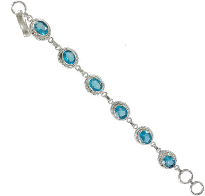 V L Impex Alloy Silver Bracelet, Green