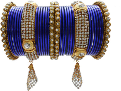 

My Design Alloy Gold-plated Bangle Set(Pack of 30), Blue