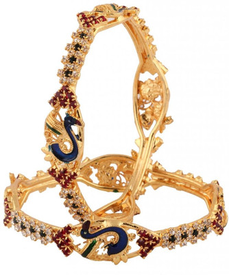 75% OFF on the jewelbox Brass Gold-plated Bangle Set(Pack of 2)