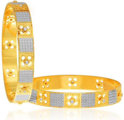 

Sukkhi Alloy Cubic Zirconia Gold-plated, Rhodium Bangle Set(Pack of 2, Gold;white