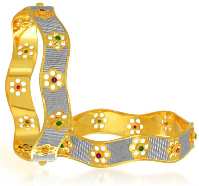 

Sukkhi Alloy Gold-plated, Rhodium Bangle Set(Pack of 2, Gold;white
