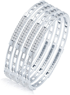 

Sukkhi Alloy Rhodium Bangle Set(Pack of 4, White