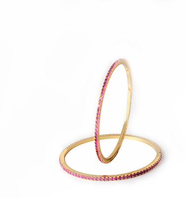 82% OFF on VK Jewels Brass Cubic Zirconia Bangle Set(Pack of 2)