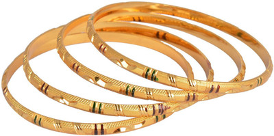 

HKJ Metal Bangle Set(Pack of 4), Gold