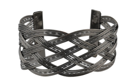 

High Trendz Alloy Silver Cuff, Grey