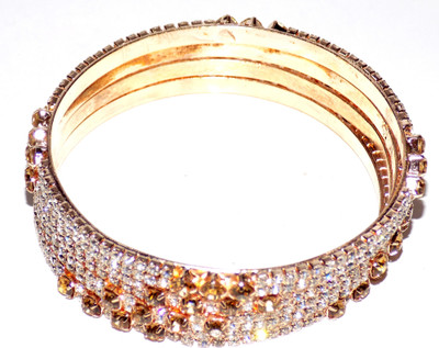 

Jewels Kafe Alloy Bangle Set(Pack of 4), White;gold