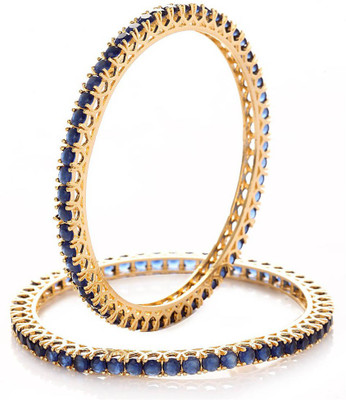 64% OFF on Affinity Silver, Alloy Sapphire Gold-plated Bangle Set(Pack of 2)
